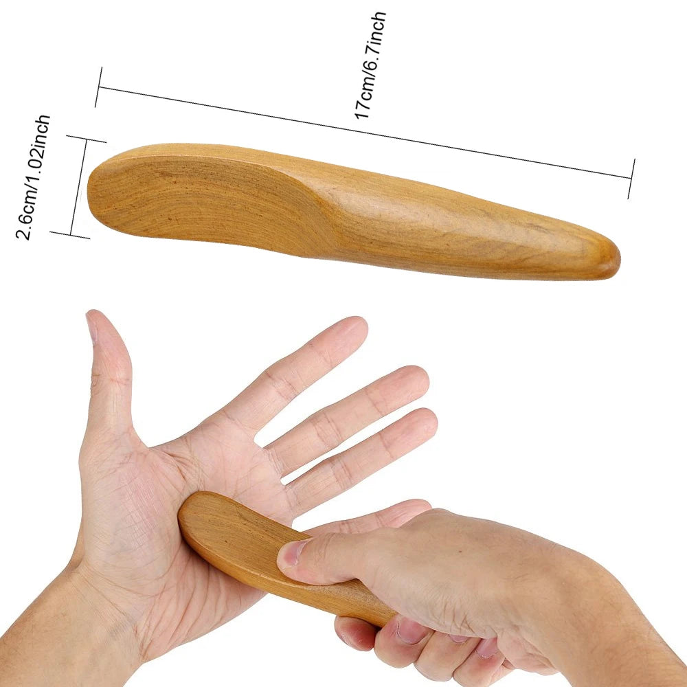 1 PC Neck Foot Wood Trigger Point Massage Gua Sha Tools,Home Gym Professional Wooden Therapy Massage Tool for Back Leg Hand Face
