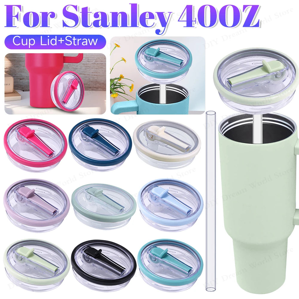 For Stanley 40 Oz Thermal Water Bottle Cover Coffee Cups Flip Straw Cap Replacement Spill Proof Mugs Tumbler Lid Accessories
