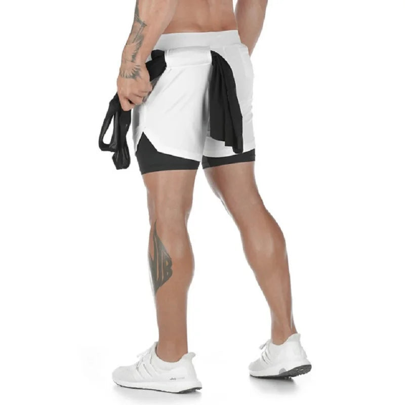 Camo Shorts Men 2 in 1 Double-deck Quick Dry Beach Bottoms Fitness Breathable Gym Training Jogging Short Pants Summer Shorts Men