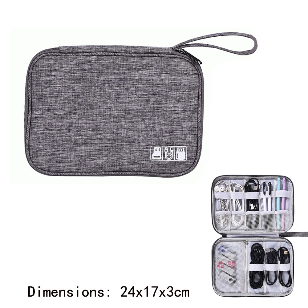 Portable Travel Cable Organizer Case Cable Storage Bag Waterproof Digital Electronic Accessories Organizer for USB Charger Plug
